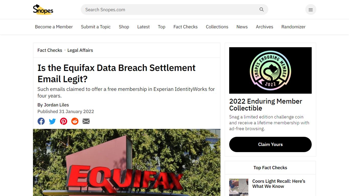 Is the Equifax Data Breach Settlement Email Legit?